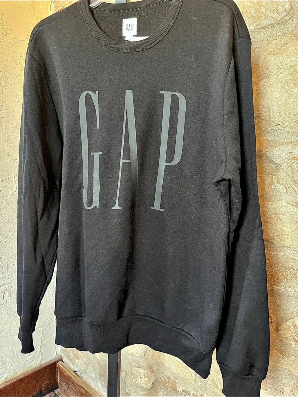GAP Logo Crewneck Sweatshirt Black Large